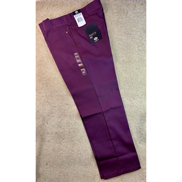 DICKIES ORIGINAL FIT 874 SKATEBOARD PANTS 36 x 30 REGULAR FIT CRANBERRY NWT HTF - Picture 1 of 11